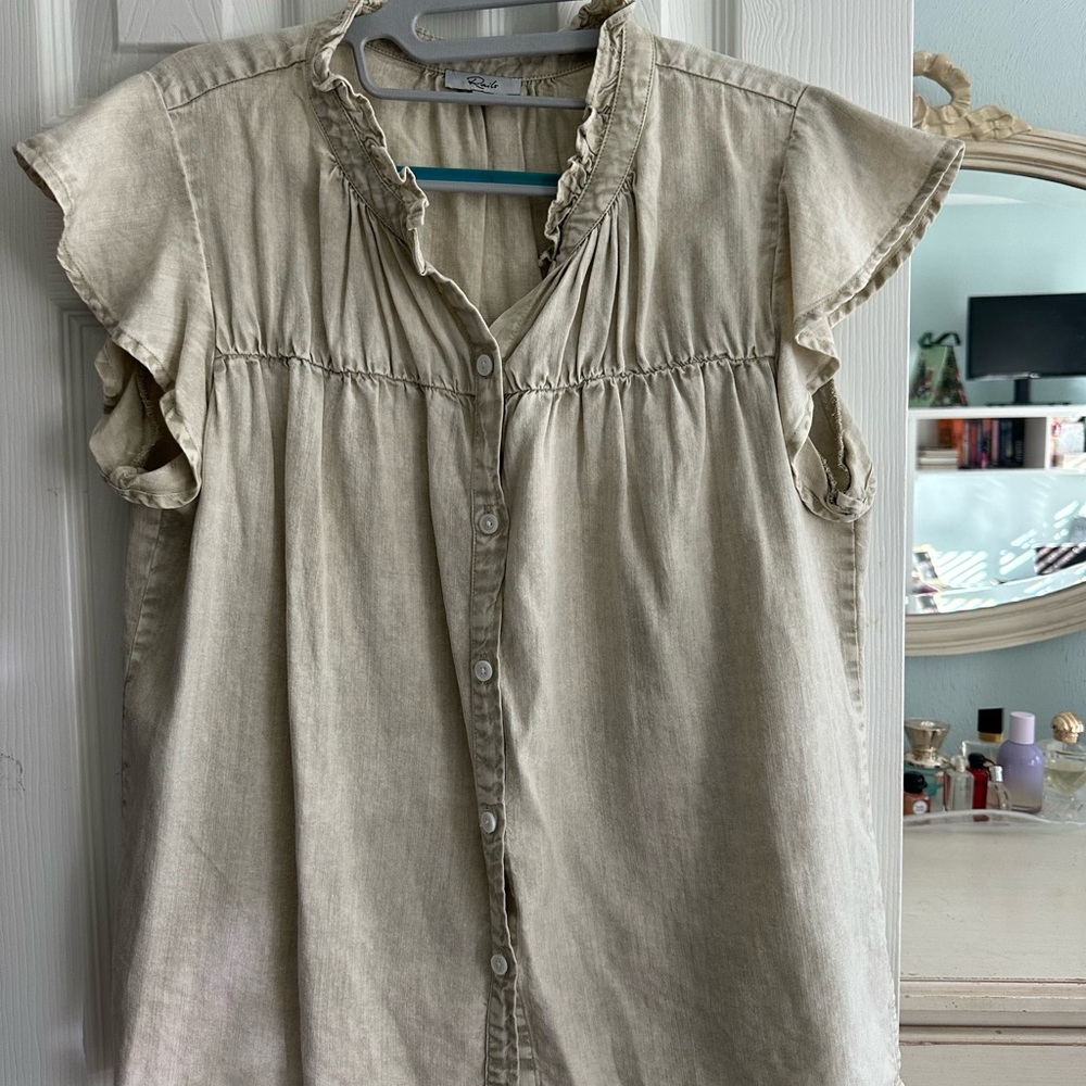Rails Cream Ruffled Blouse